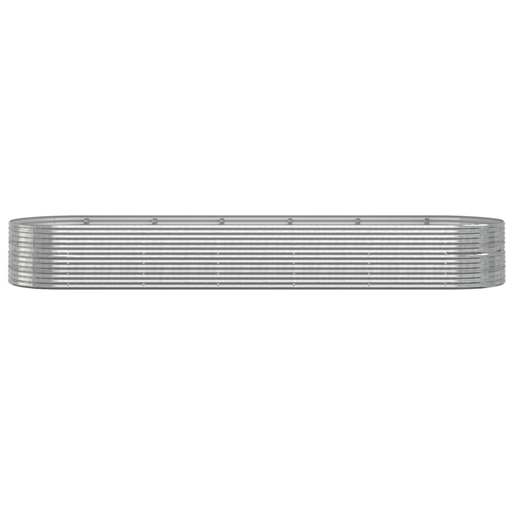 Garden Raised Bed Powder-coated Steel 510x140x68 cm Silver