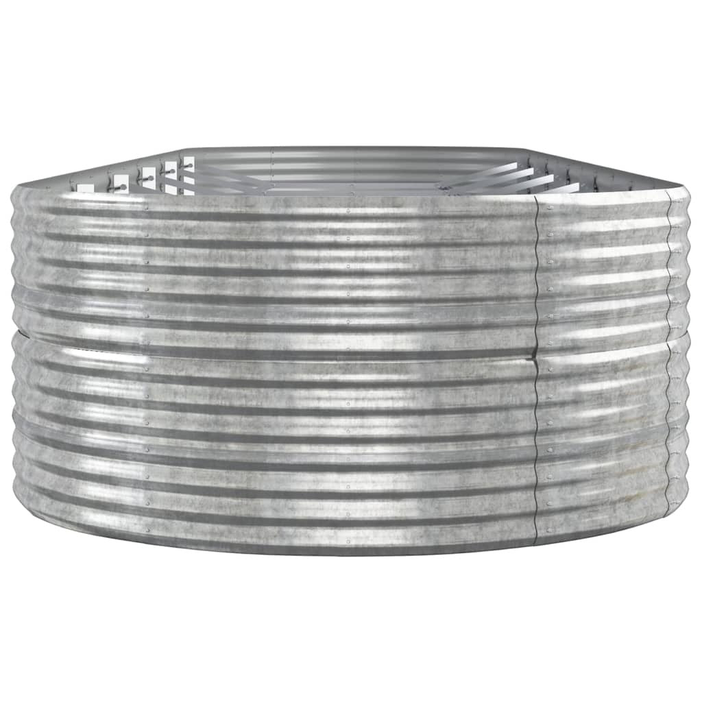Garden Raised Bed Powder-coated Steel 510x140x68 cm Silver