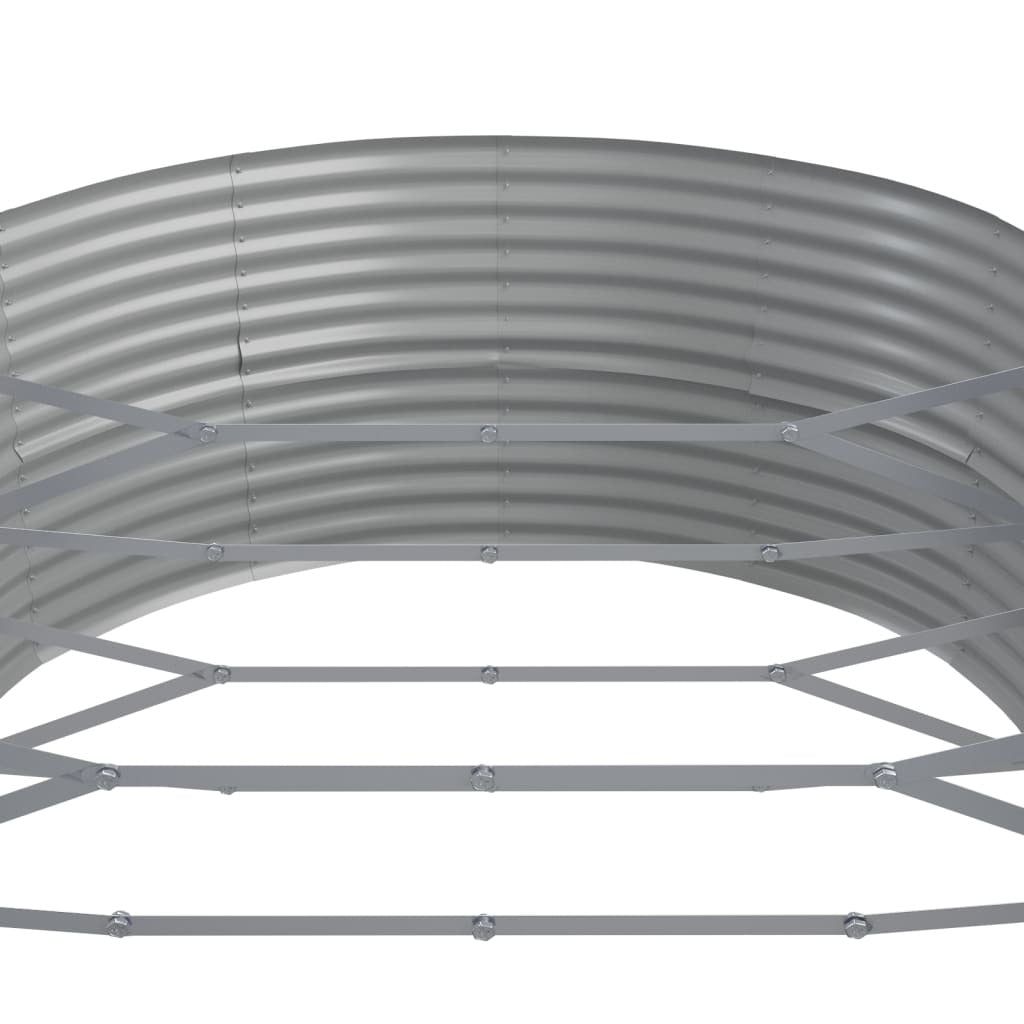 Garden Raised Bed Powder-coated Steel 510x140x68 cm Silver