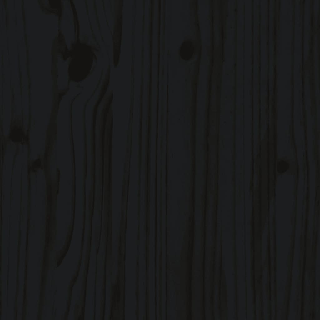 Bed Frame without Mattress Black 200x200 cm Solid Wood Pine