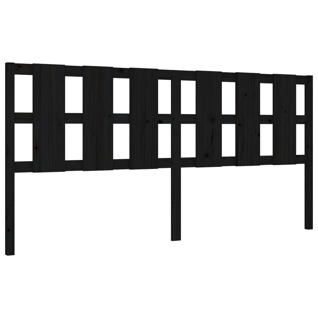 Bed Frame without Mattress Black 200x200 cm Solid Wood Pine