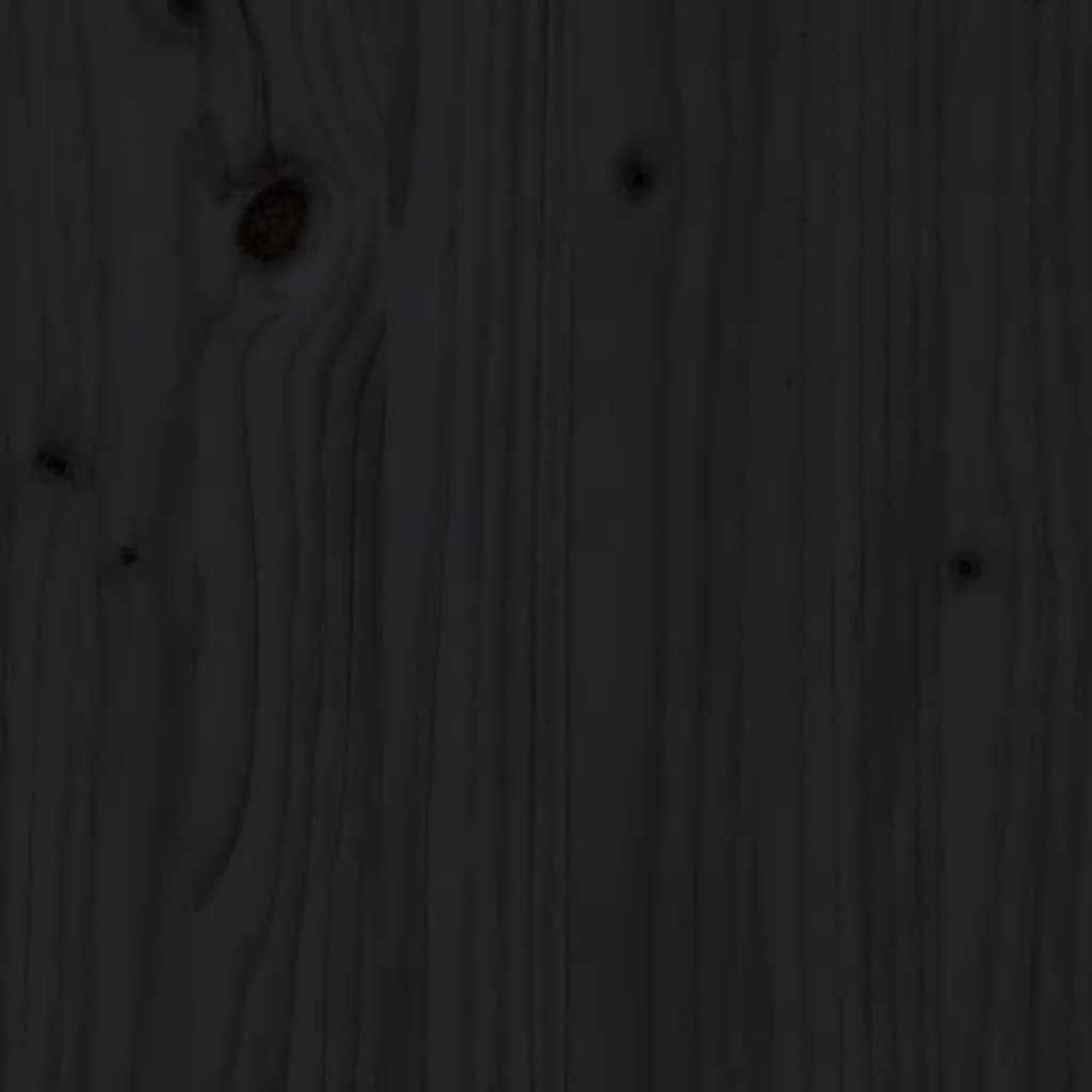 Bed Frame without Mattress Black 200x200 cm Solid Wood Pine