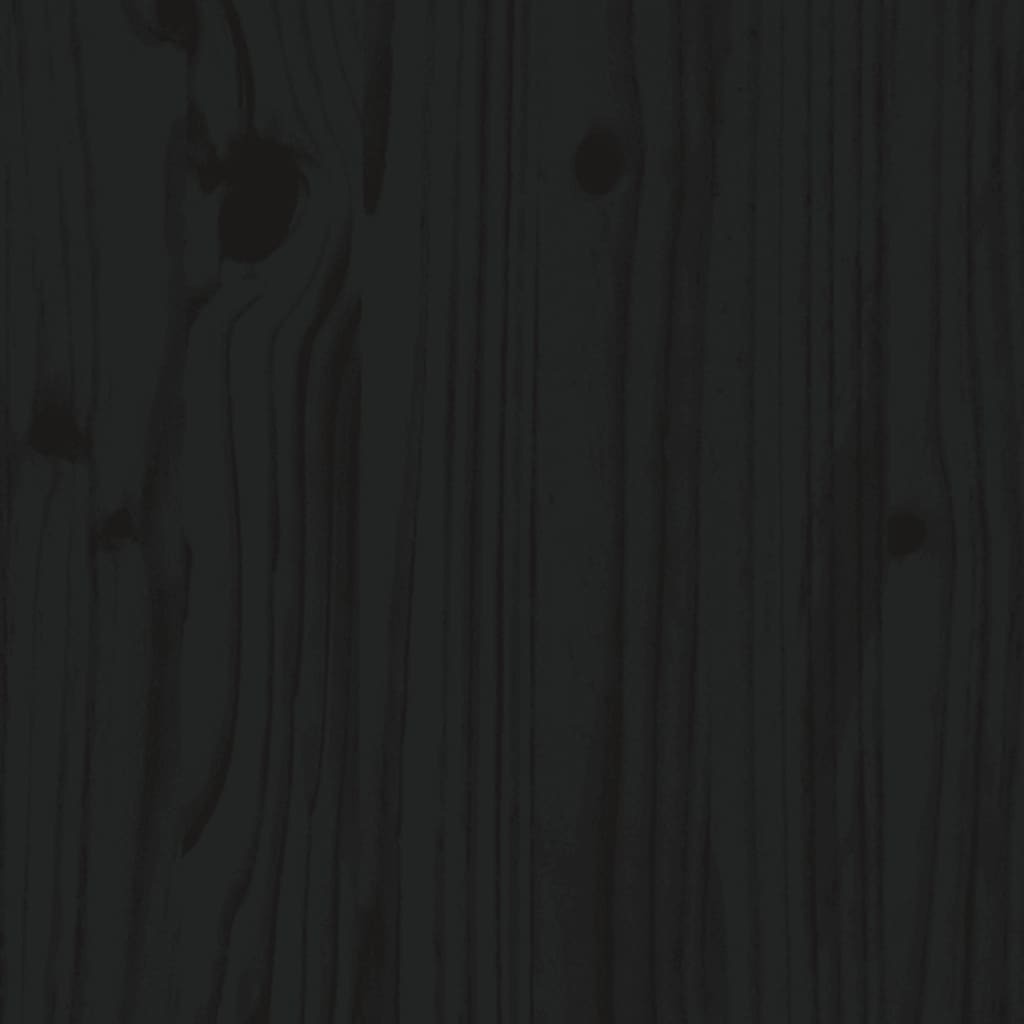 Bed Frame without Mattress Black 200x200 cm Solid Wood Pine