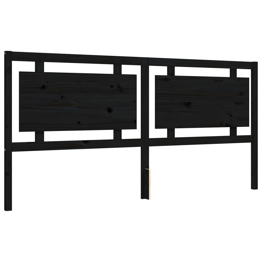 Bed Frame without Mattress Black 200x200 cm Solid Wood
