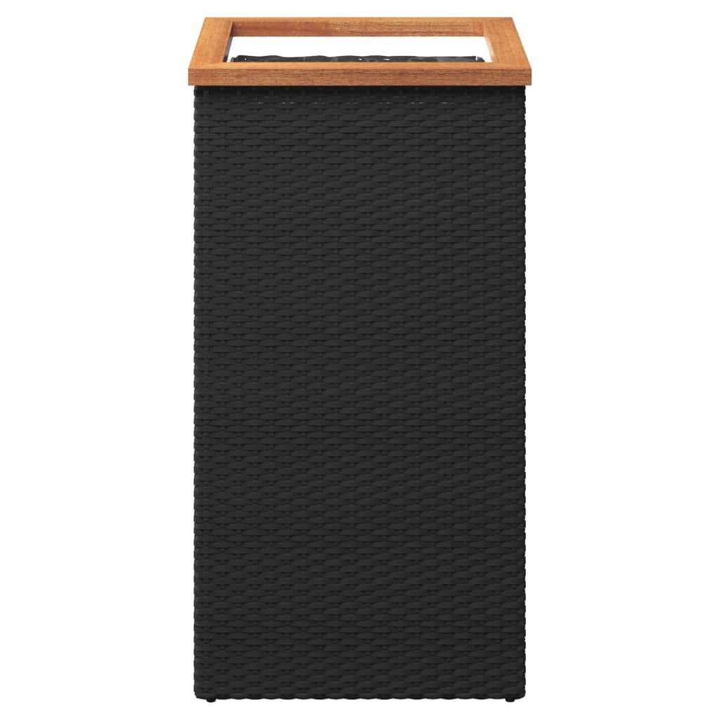 Planter Black 40x40x80 cm Poly Rattan