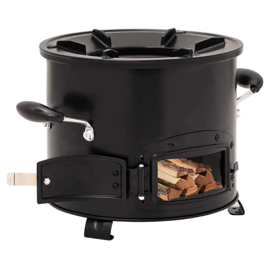 Camping Wood Stove Black 36x26x22.5 cm Metal