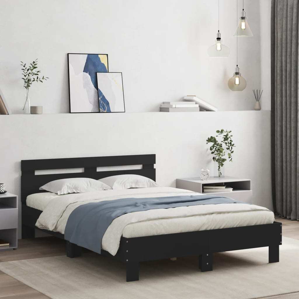 Bed Frame without Mattress Black 120x200 cm