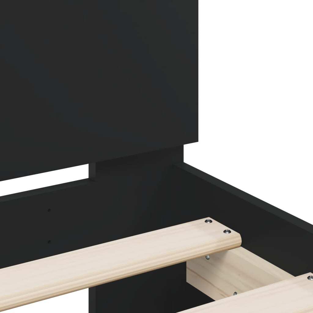 Bed Frame without Mattress Black 120x200 cm
