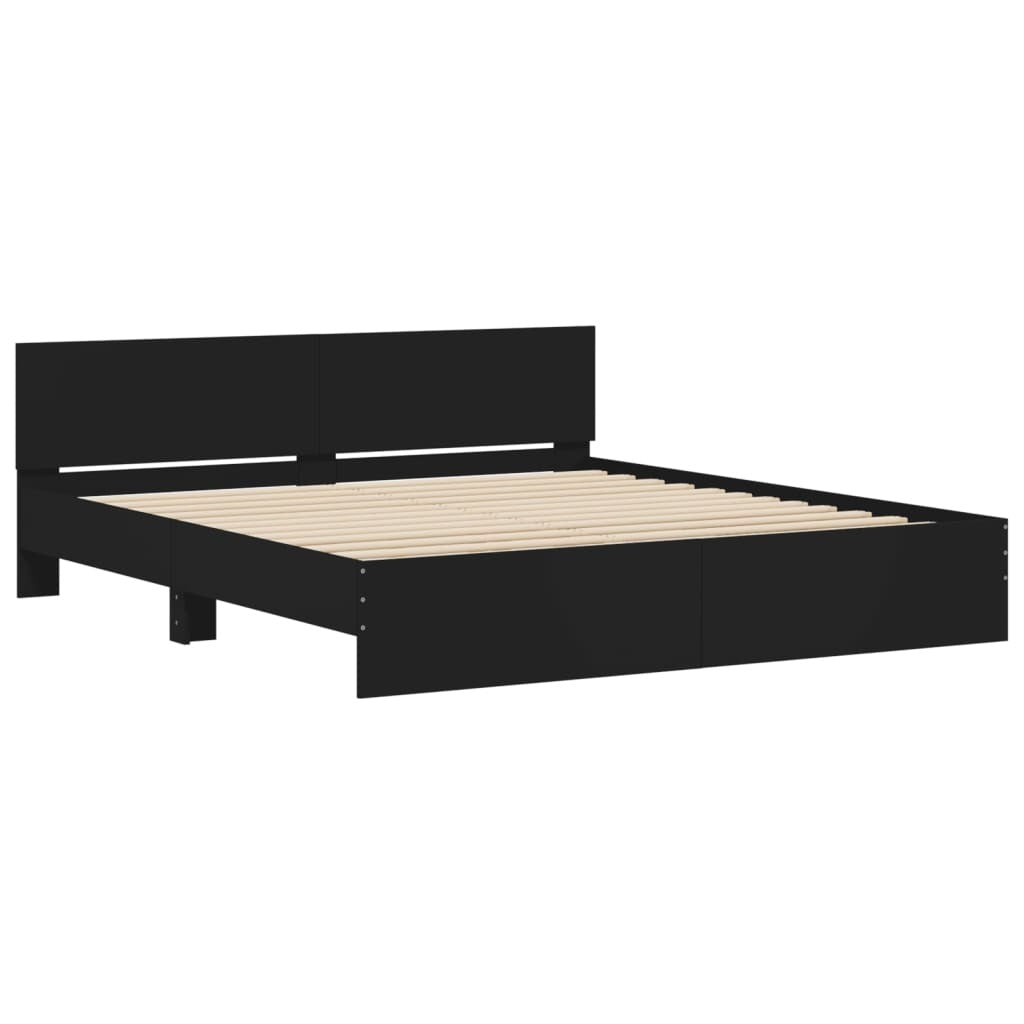 Bed Frame without Mattress Black 160x200 cm