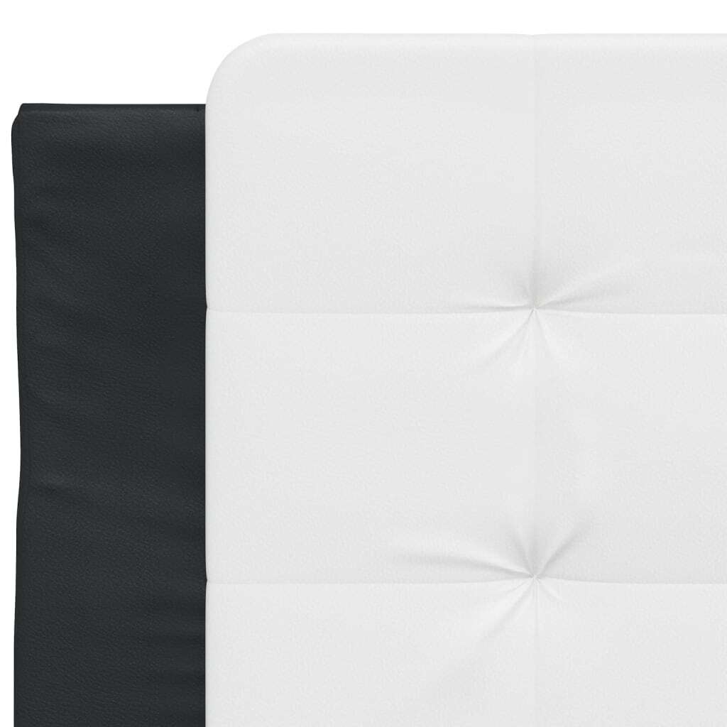 Bed Frame without Mattress Black and White 90x200 cm Faux Leather
