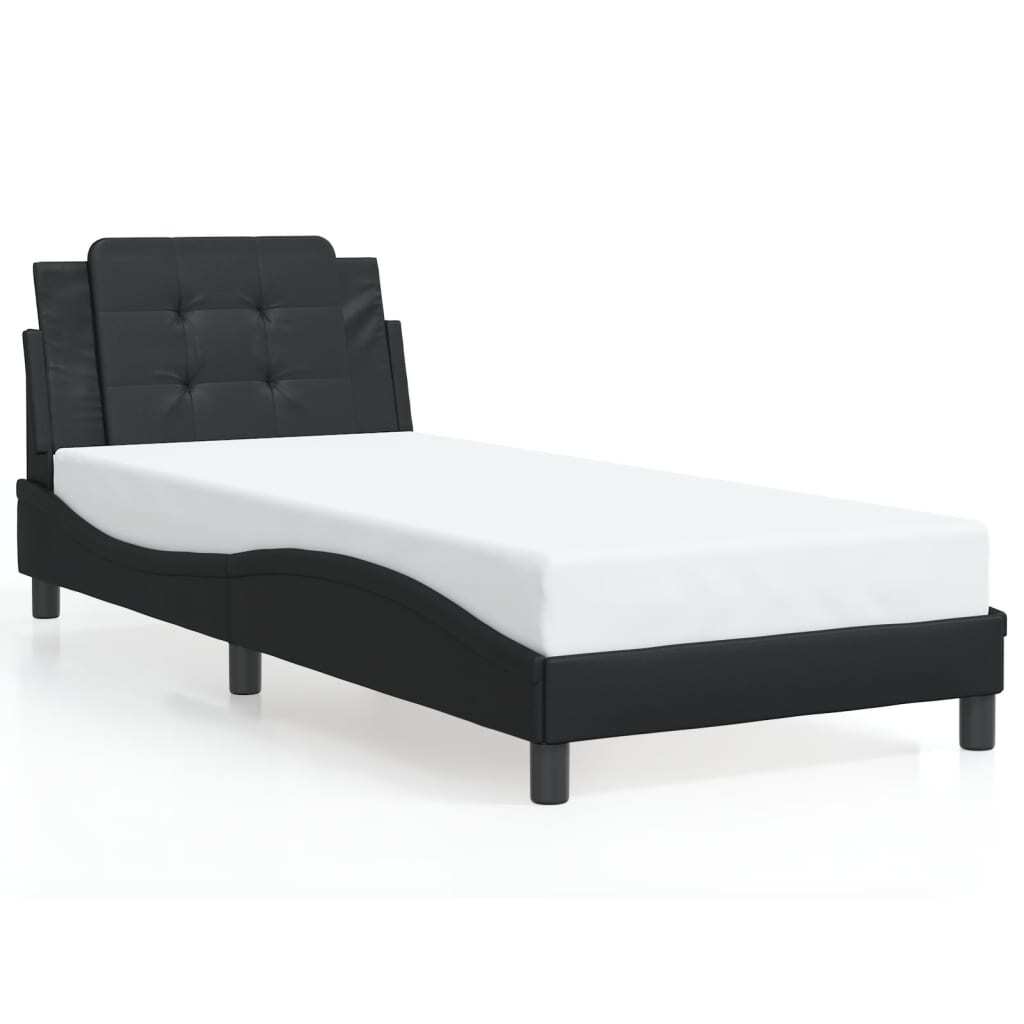 Bed Frame without Mattress Black 100x200 cm Faux Leather