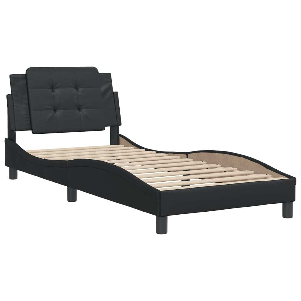 Bed Frame without Mattress Black 100x200 cm Faux Leather