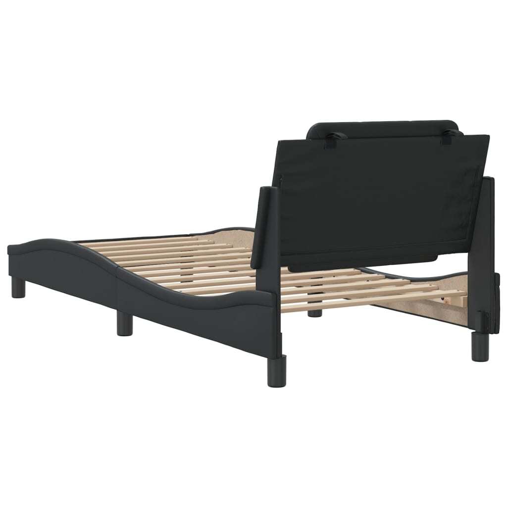 Bed Frame without Mattress Black 100x200 cm Faux Leather