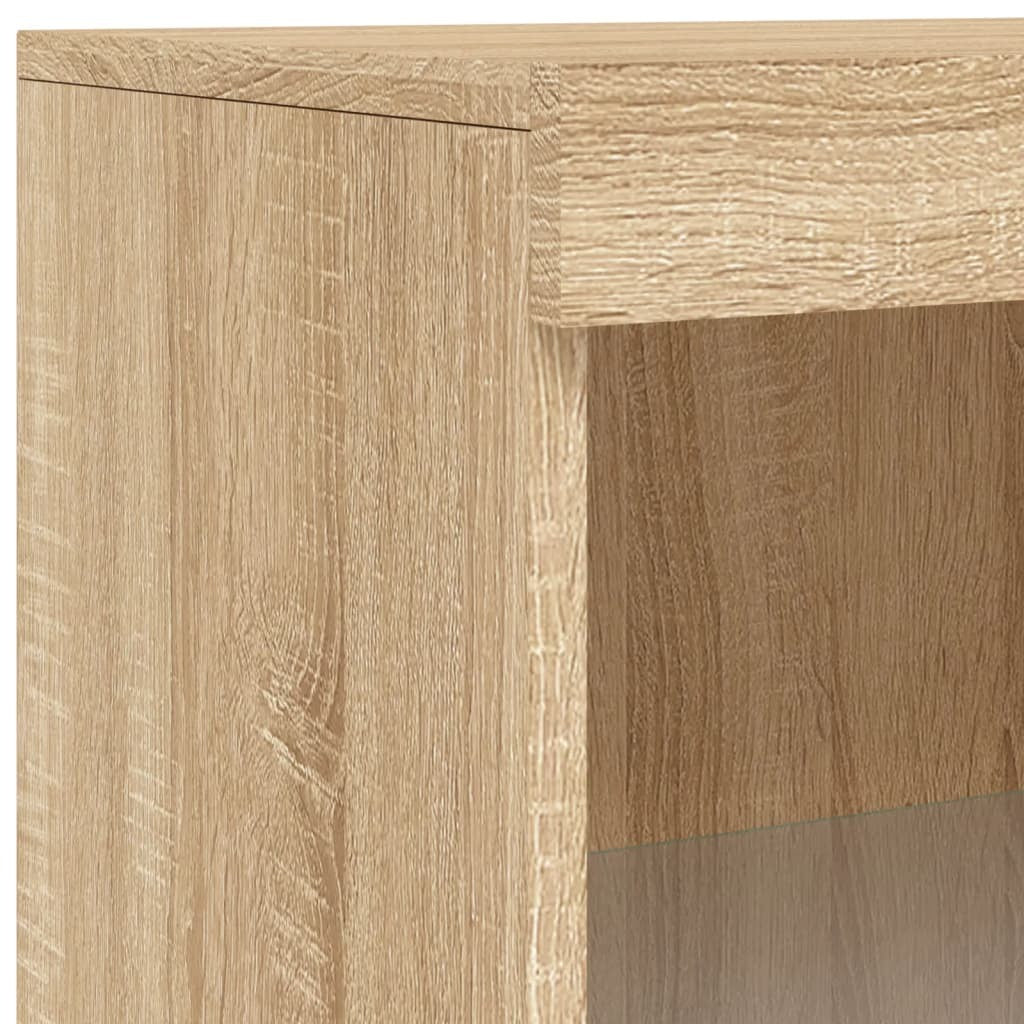 Sideboard with LED Lights Sonoma Oak 181.5x37x100 cm