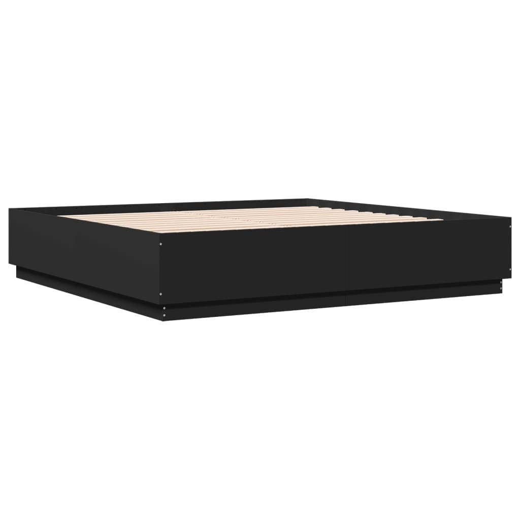 Bed Frame without Mattress Black 180x200 cm Super King