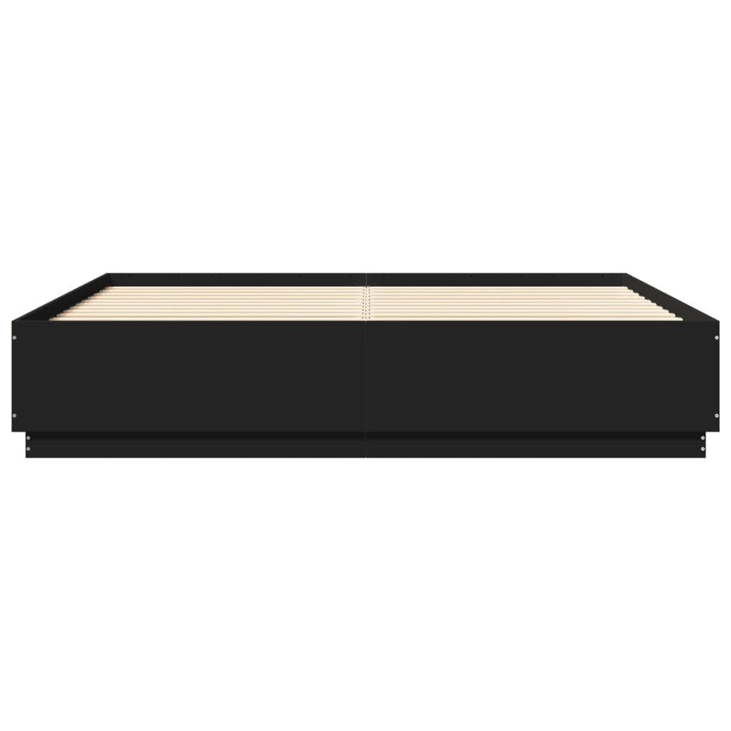 Bed Frame without Mattress Black 180x200 cm Super King