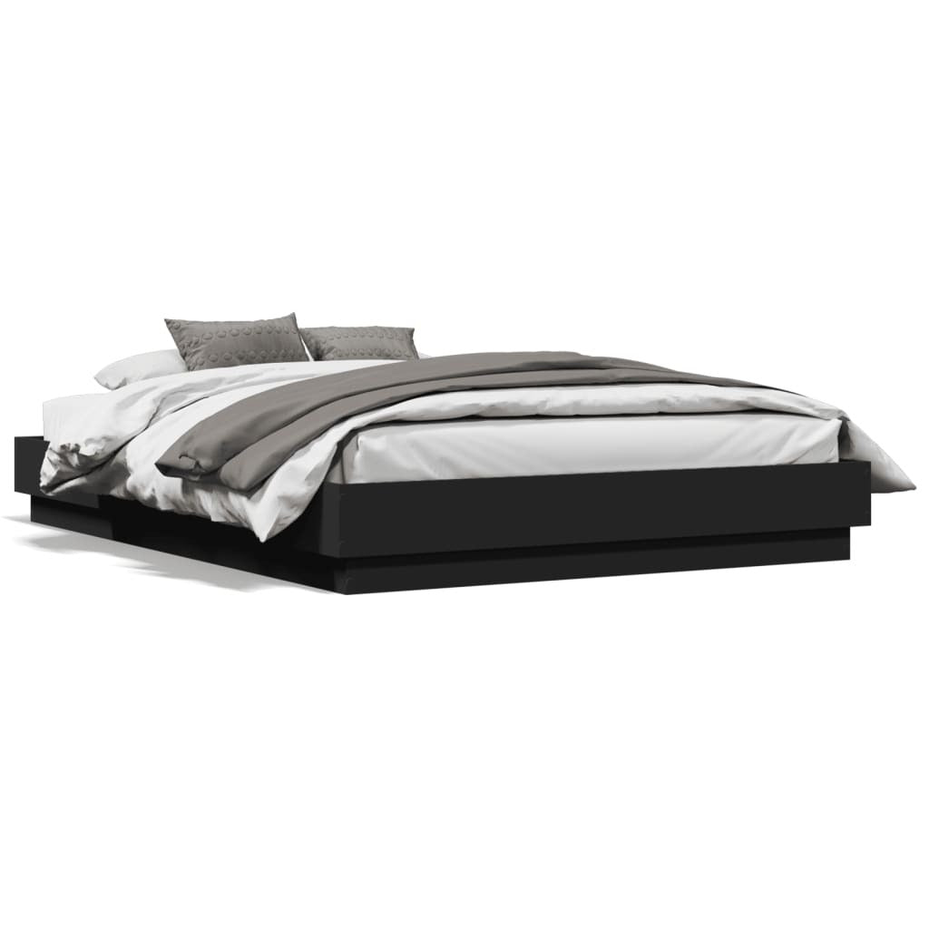 Bed Frame without Mattress Black 135x190 cm Double