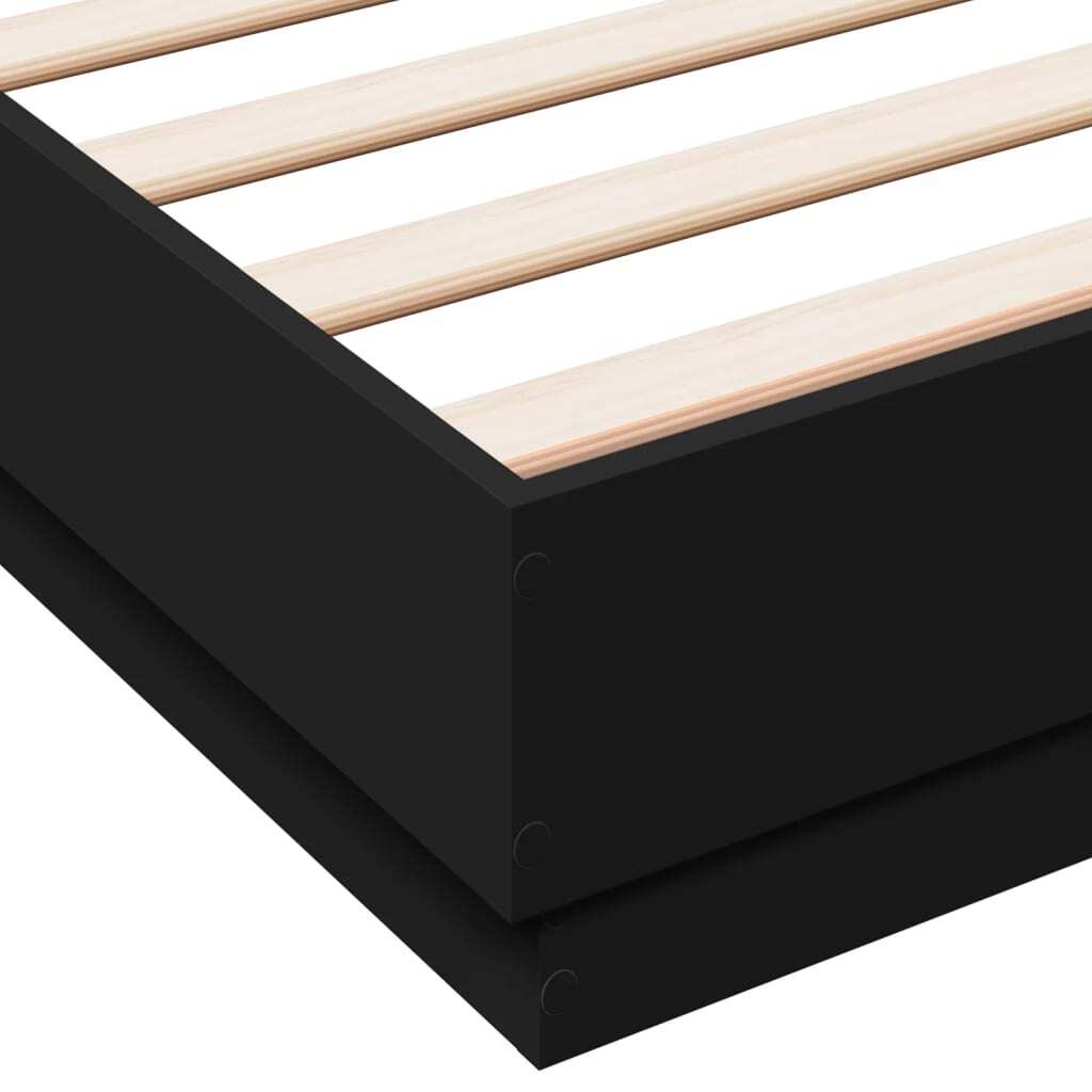 Bed Frame without Mattress Black 135x190 cm Double