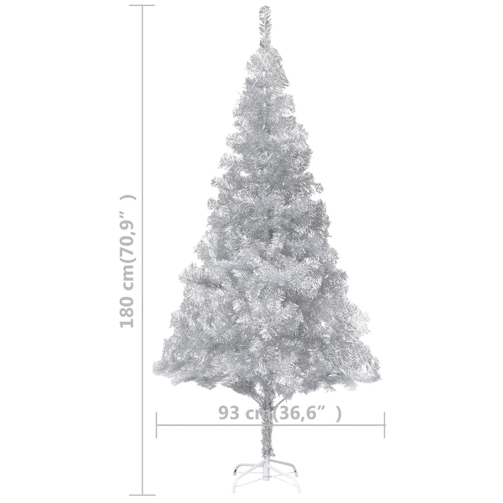 Artificial Christmas Tree with Stand Silver 180 cm PET
