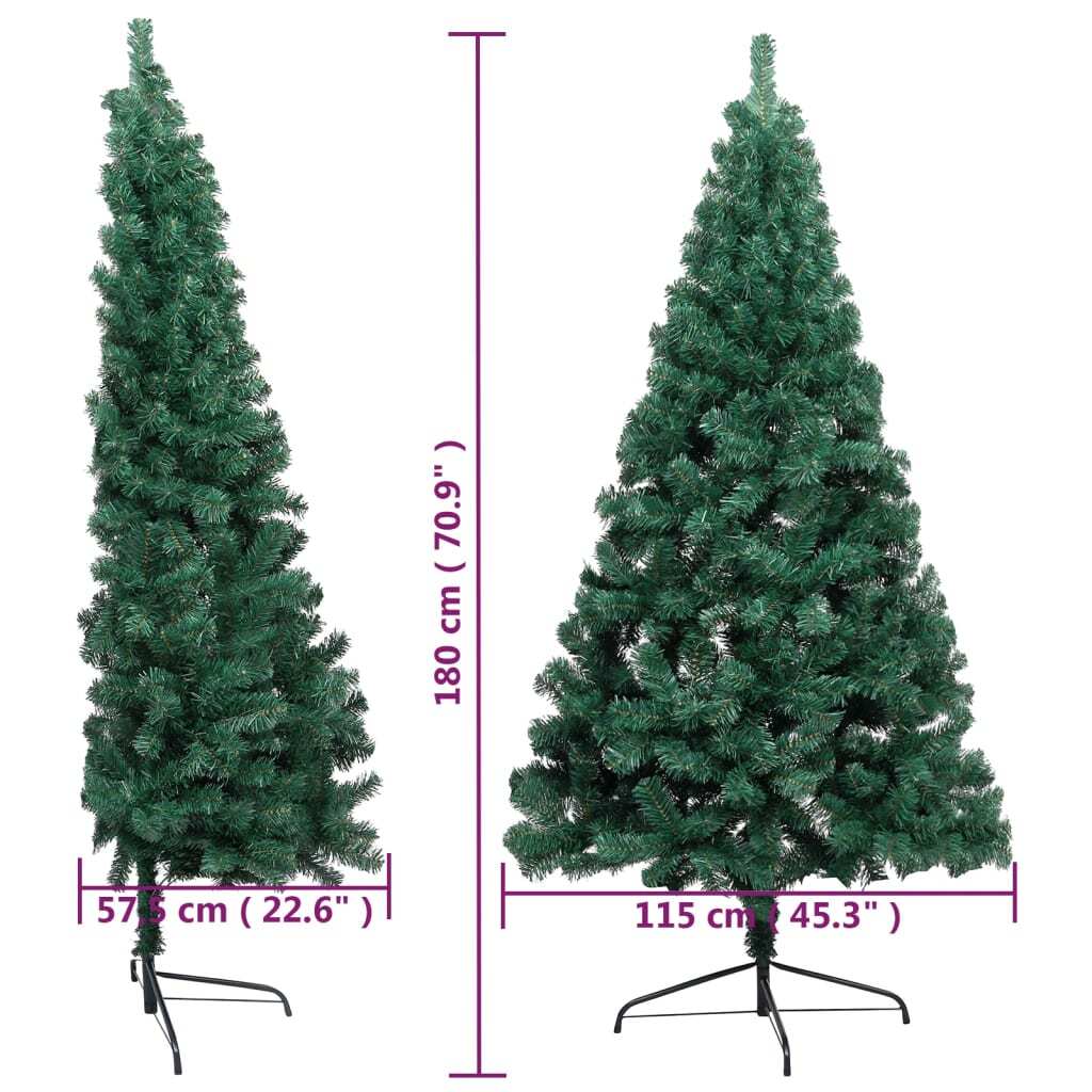 Artificial Half Christmas Tree with Stand Green 180 cm PVC