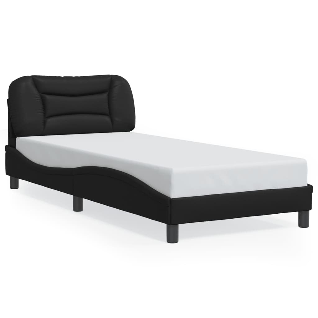 Bed Frame with LED without Mattress Black 90x200 cm