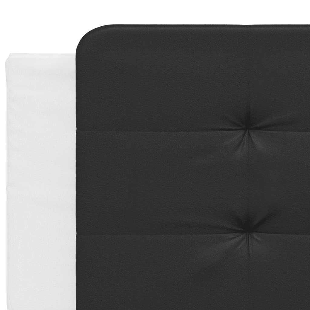 Bed Frame with LED without Mattress White and Black 200x200 cm