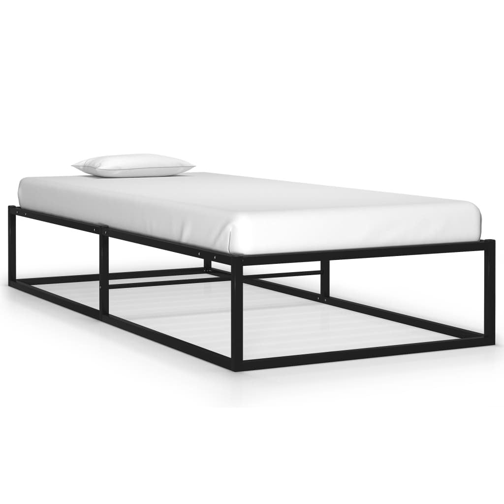 Bed Frame without Mattress Black Metal 100x200 cm