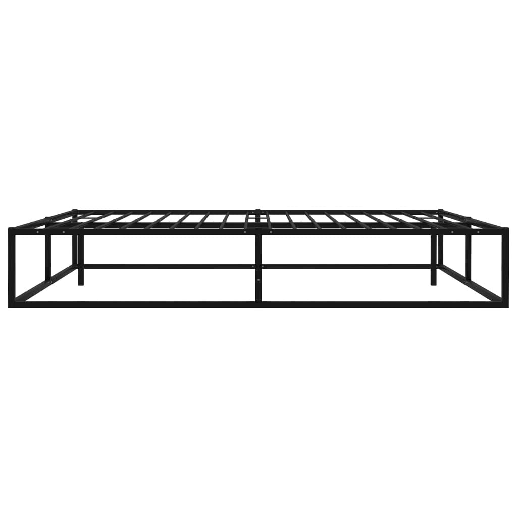 Bed Frame without Mattress Black Metal 140x200 cm