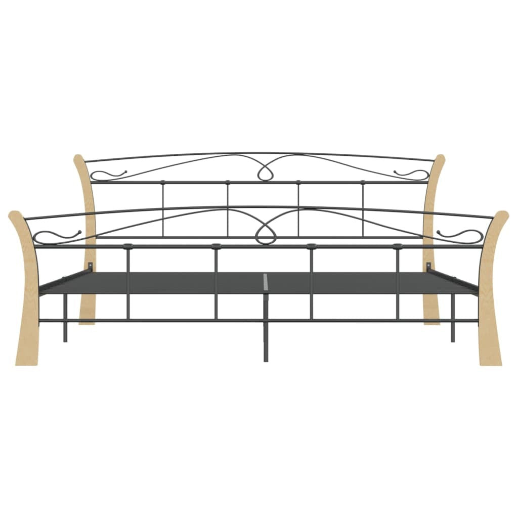 Bed Frame without Mattress Black Metal 200x200 cm