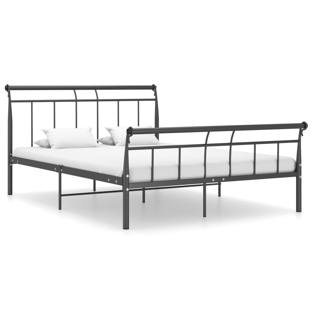 Bed Frame without Mattress Black Metal 140x200 cm