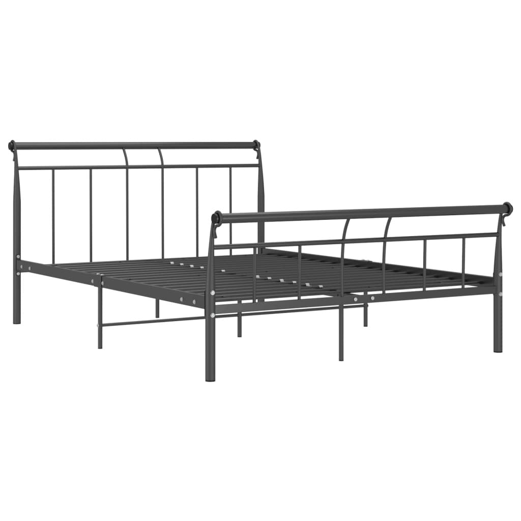 Bed Frame without Mattress Black Metal 140x200 cm