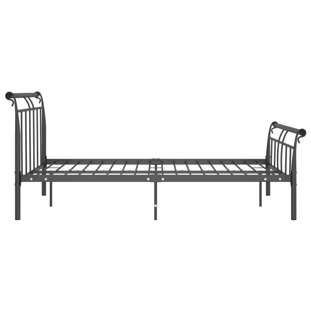 Bed Frame without Mattress Black Metal 140x200 cm