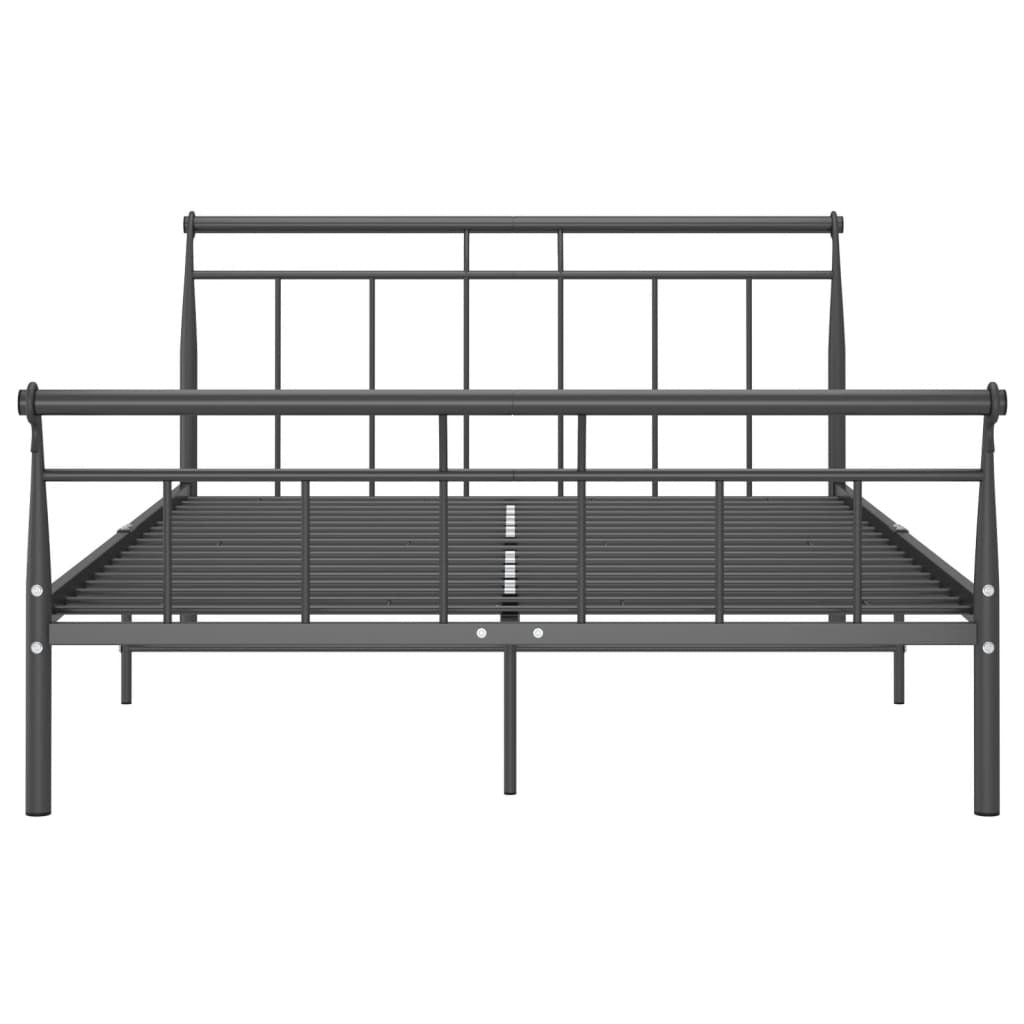 Bed Frame without Mattress Black Metal 140x200 cm