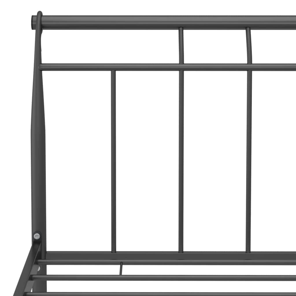 Bed Frame without Mattress Black Metal 140x200 cm