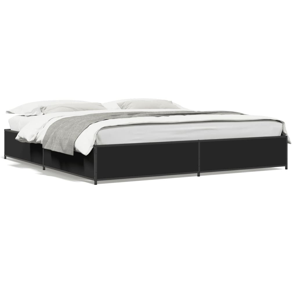 Bed Frame without Mattress Black 200x200 cm