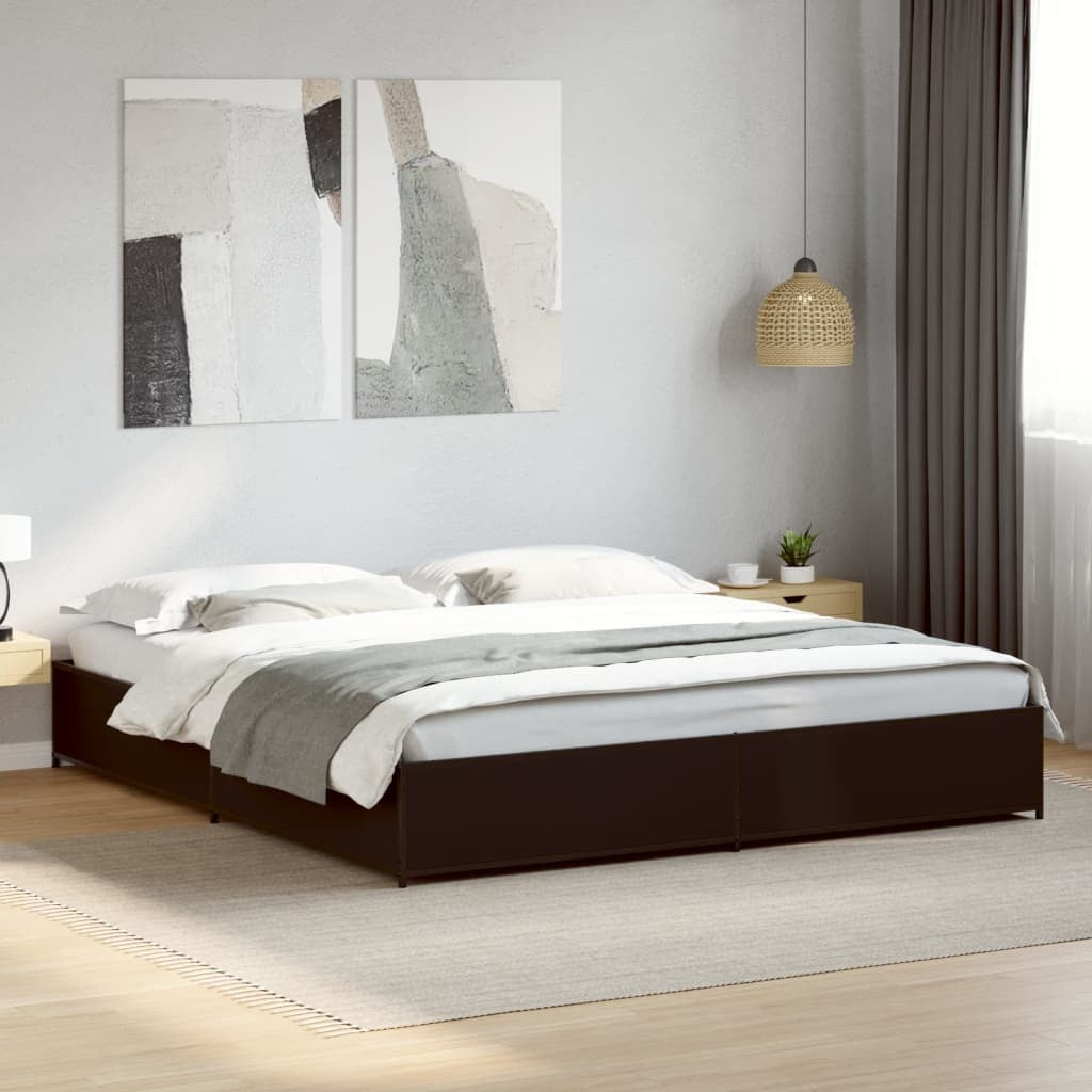 Bed Frame without Mattress Black 200x200 cm
