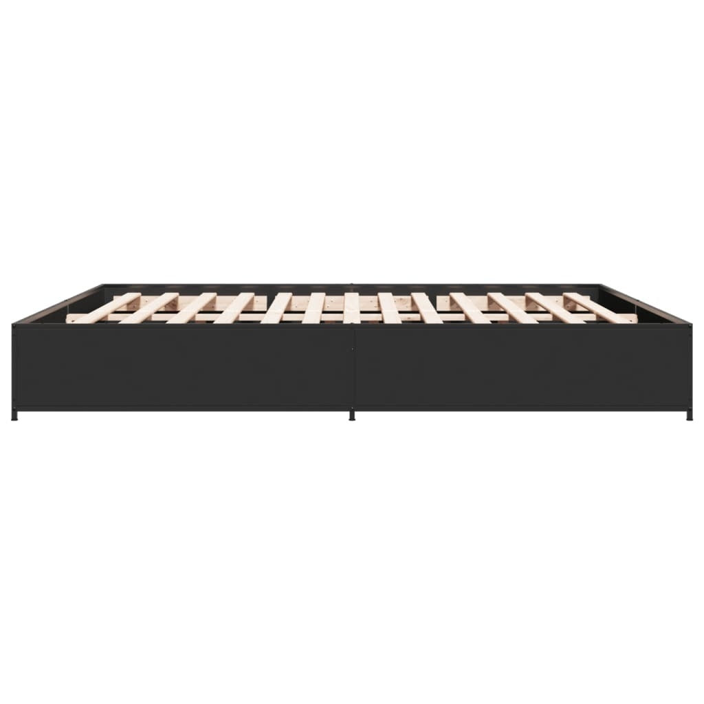 Bed Frame without Mattress Black 200x200 cm