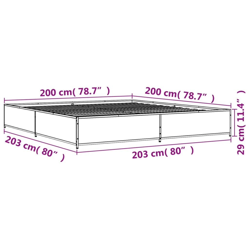 Bed Frame without Mattress Black 200x200 cm