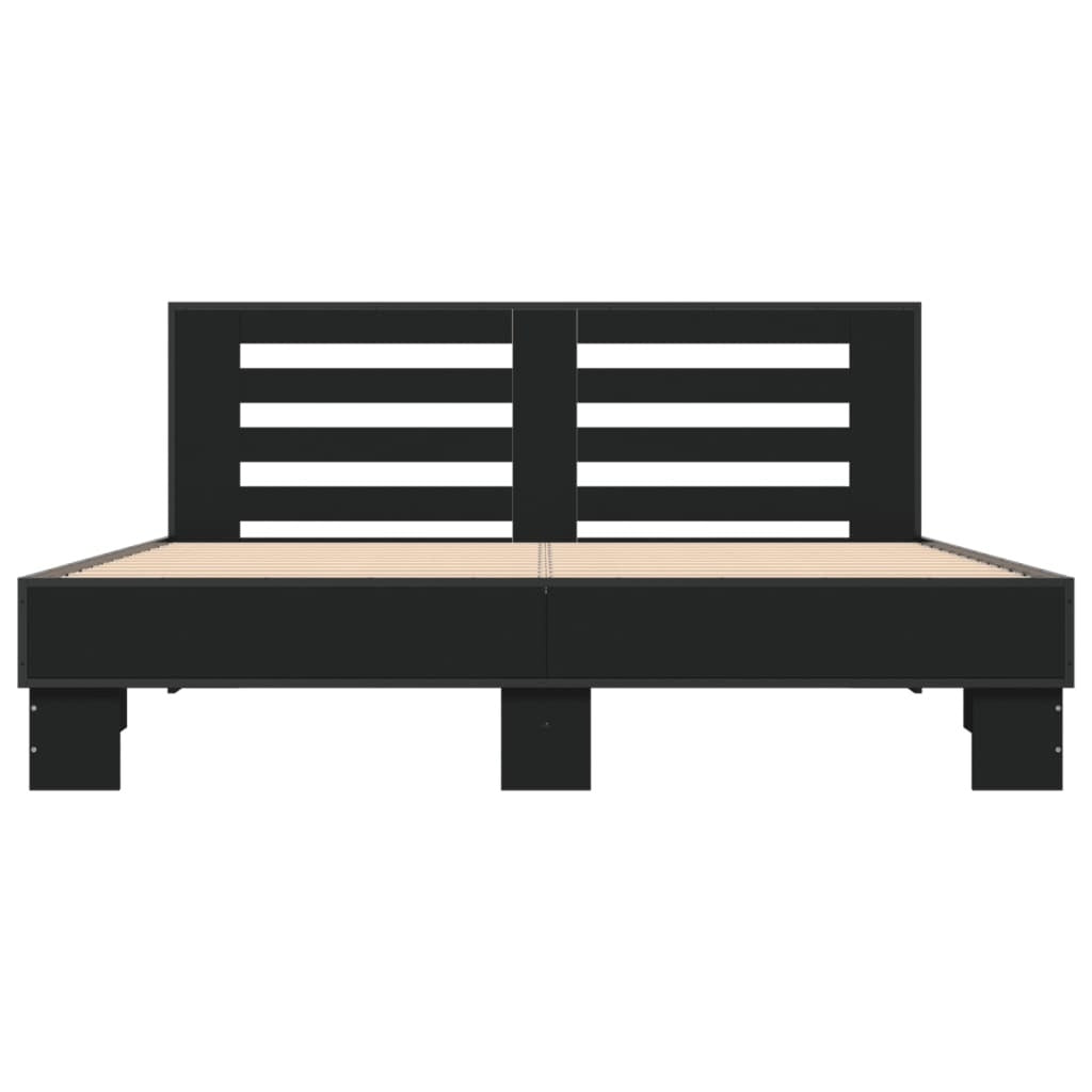 Bed Frame without Mattress Black 150x200 cm King Size