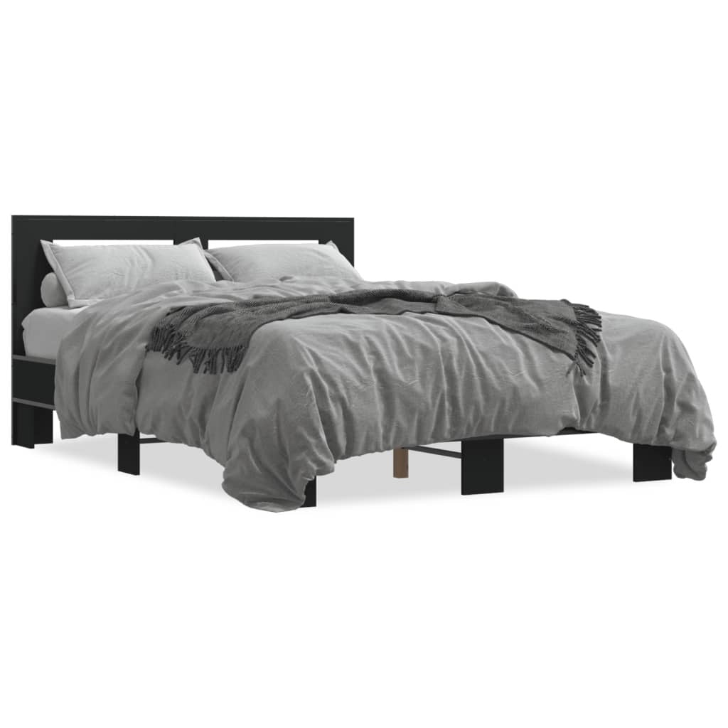Bed Frame without Mattress Black 140x190 cm