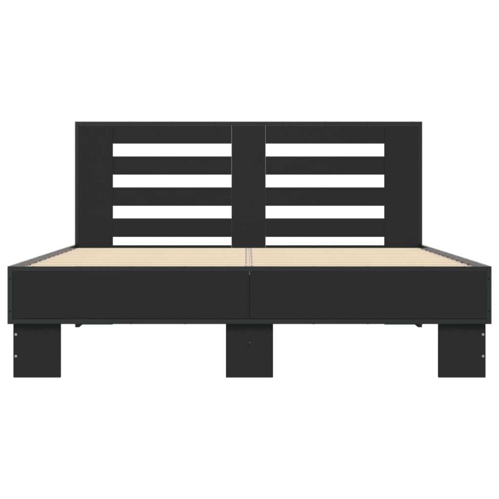 Bed Frame without Mattress Black 140x190 cm