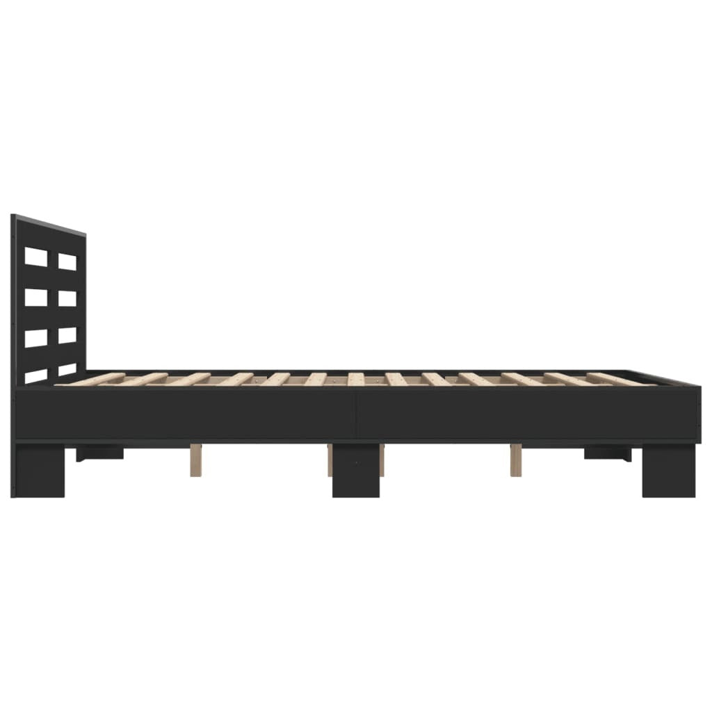 Bed Frame without Mattress Black 140x190 cm