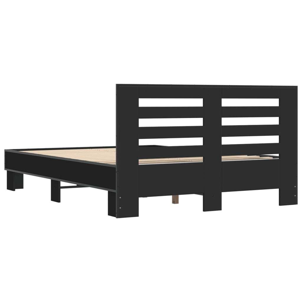 Bed Frame without Mattress Black 140x190 cm