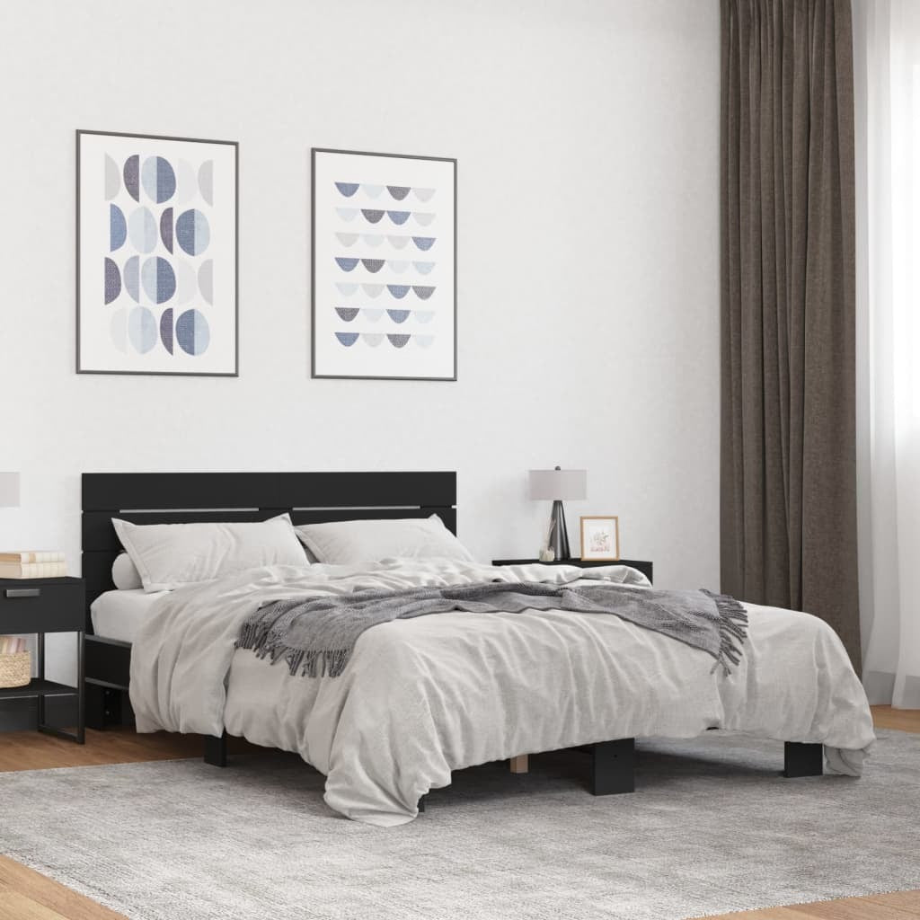Bed Frame without Mattress Black 140x200 cm