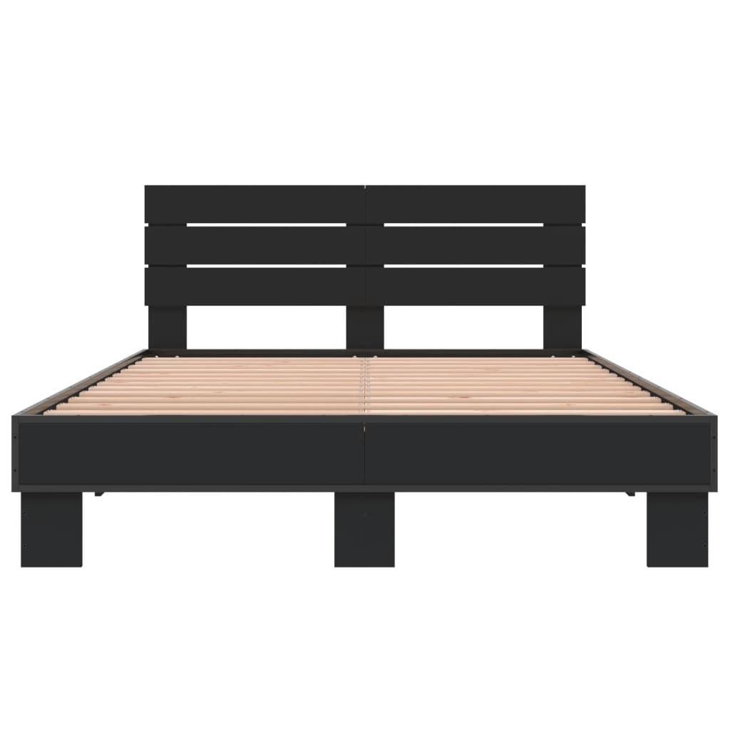 Bed Frame without Mattress Black 140x200 cm