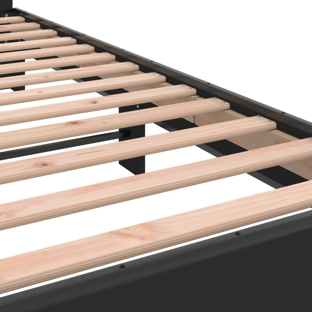 Bed Frame without Mattress Black 140x200 cm