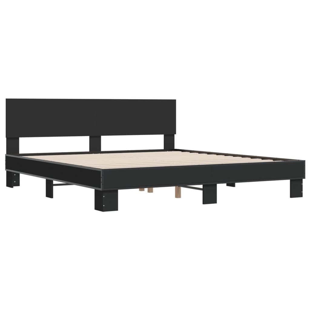 Bed Frame without Mattress Black 180x200 cm Super King