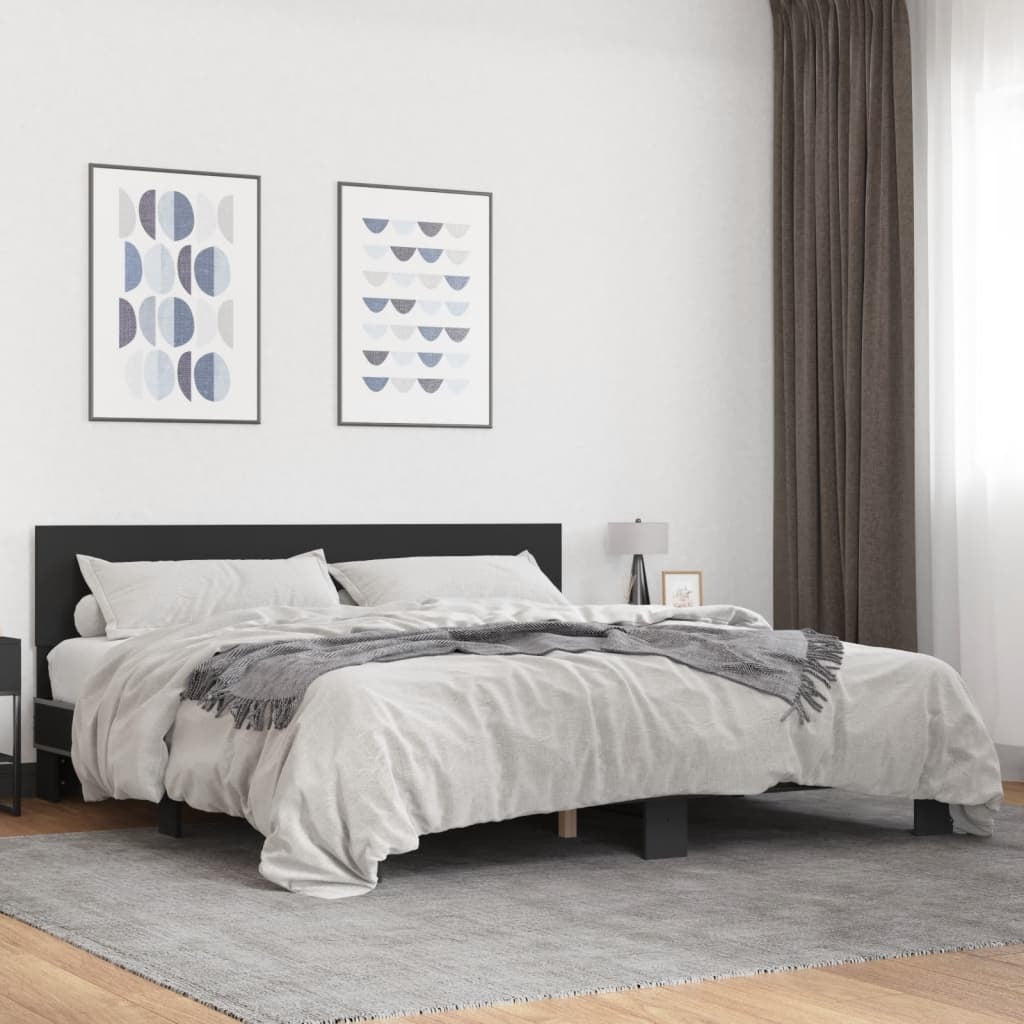 Bed Frame without Mattress Black 180x200 cm Super King