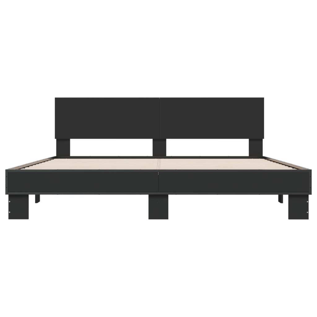 Bed Frame without Mattress Black 180x200 cm Super King