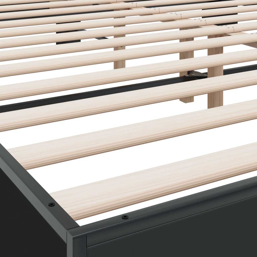 Bed Frame without Mattress Black 180x200 cm Super King